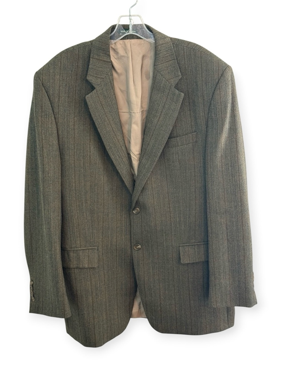 Ralph Lauren Sport Coat Blazer Men's 43L Brown Herringbone Wool